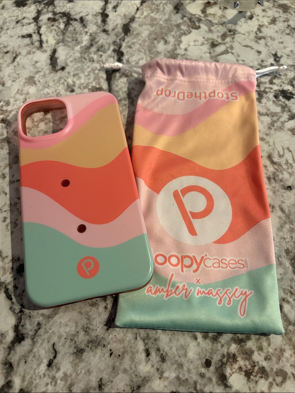 Amber Massey Pastel Wave Phone Case - Mint Pink Coral